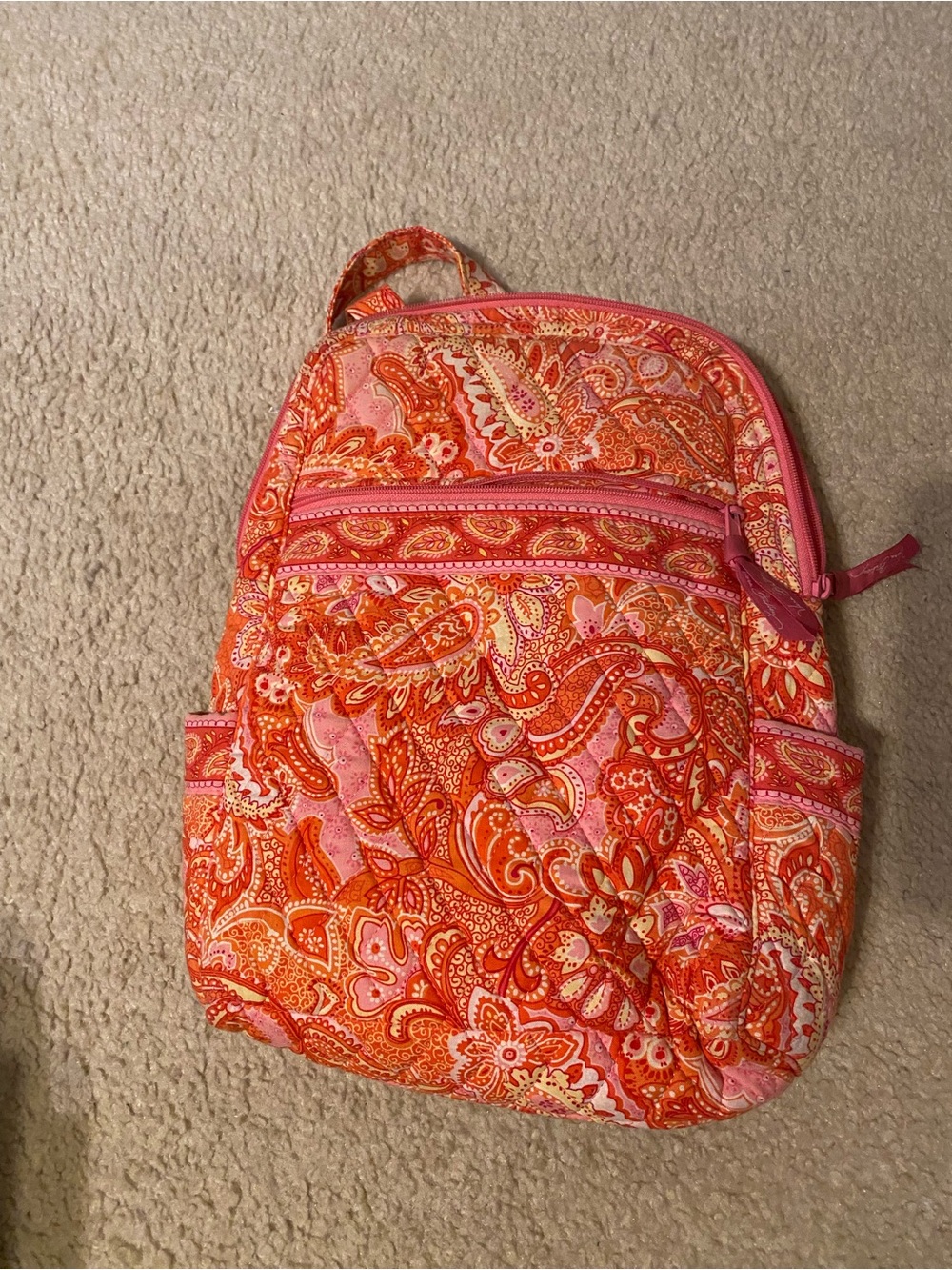 Vera Bradley Vibrant Orange & Pink Paisley Women's Backpack